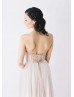 Sweetheart Neckline Champagne Sequin Ivory Chiffon Bridesmaid Dress